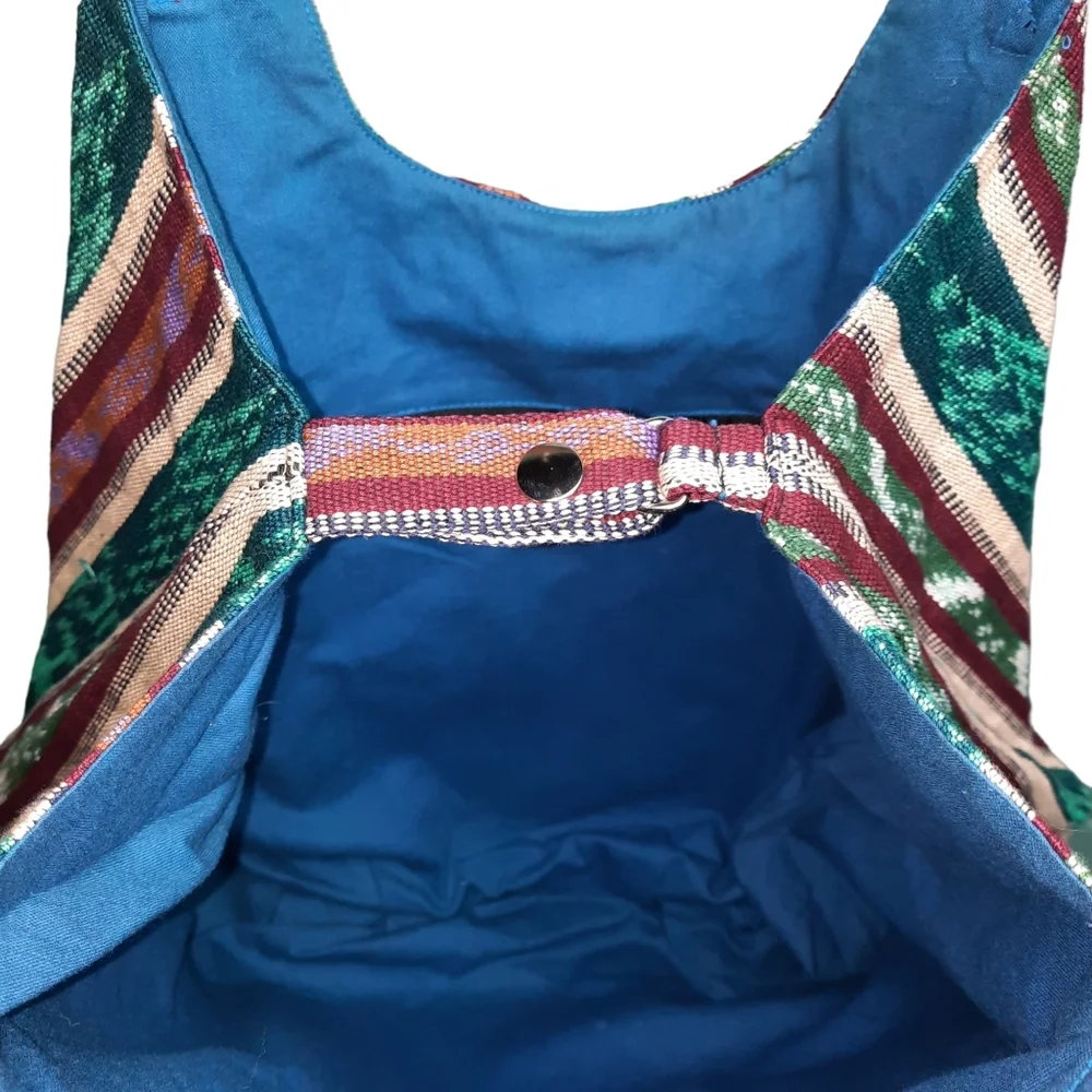 Vintage Mayatex Hand-Loomed Wood Handle Tote